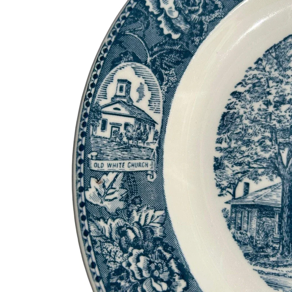 Strongsville OH Congregational Church‎ Vintage 1953 Plate Blue Transferware